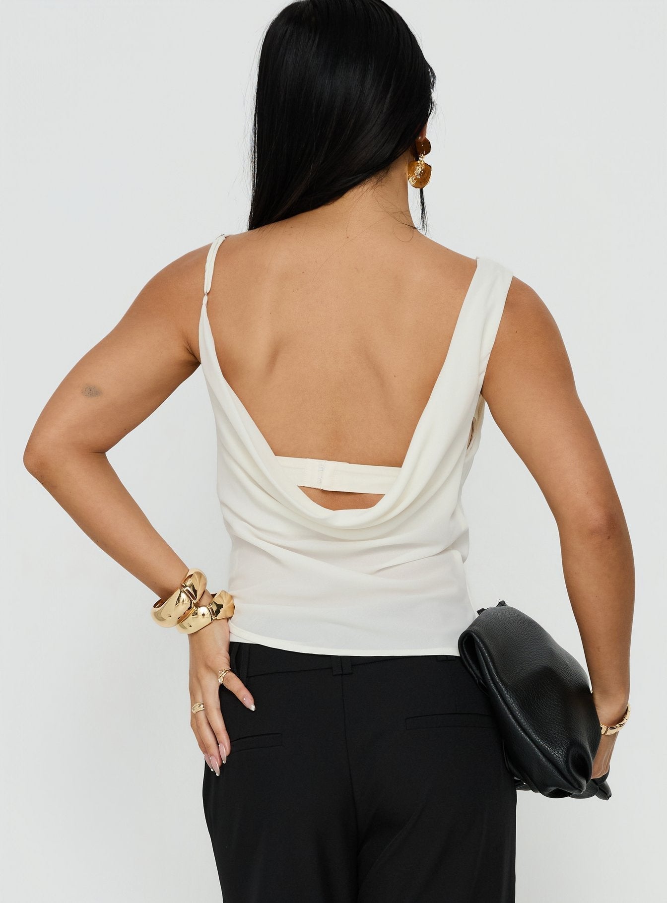 Winding Roads Layered Asymmetrical Top Cream