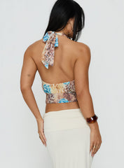 Kamella Keyhole Halter Top Multi