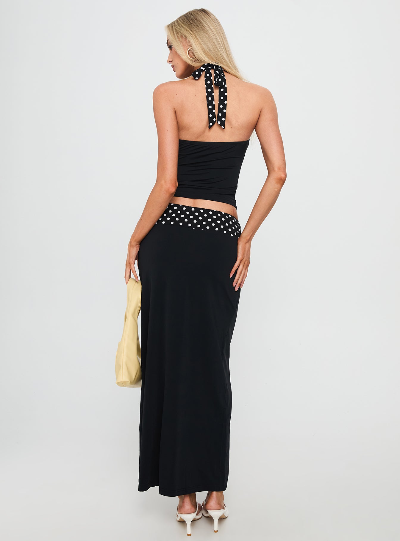 Norelle Halter Set Black Polka Dot