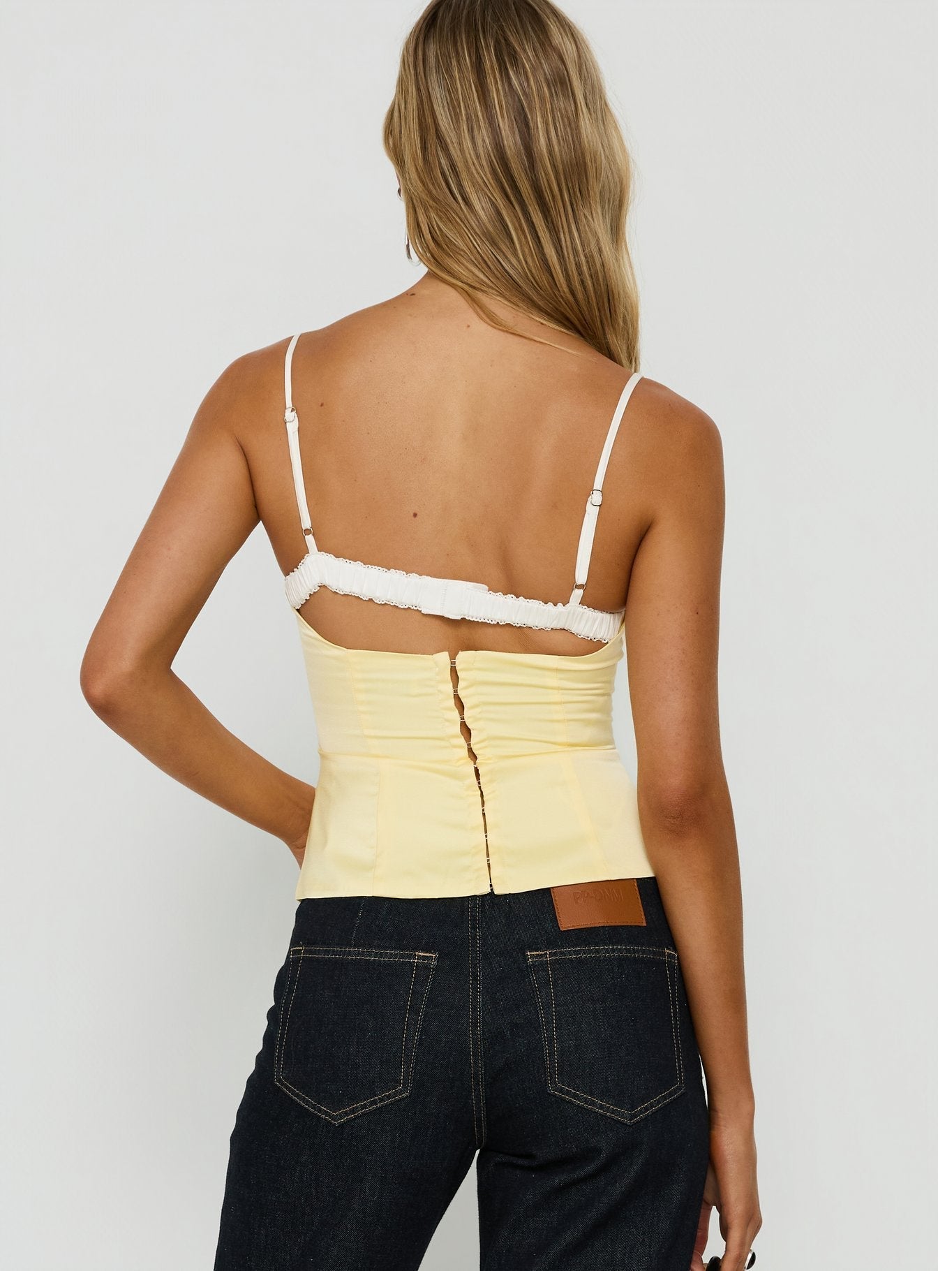 Renaissance Satin Corset Top Lemon