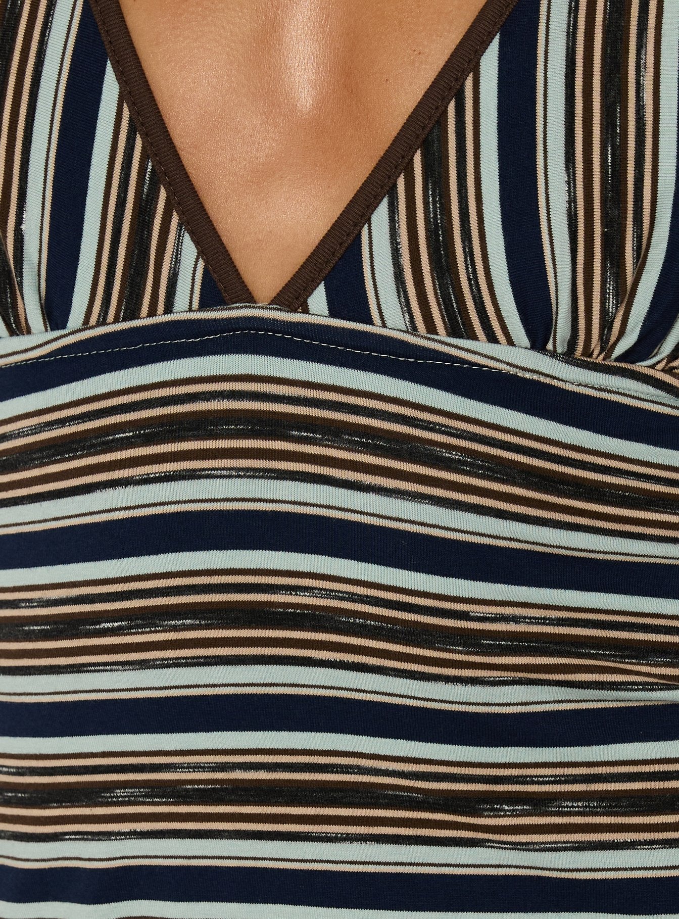 Alyza V Neck Mini Dress Blue Stripe