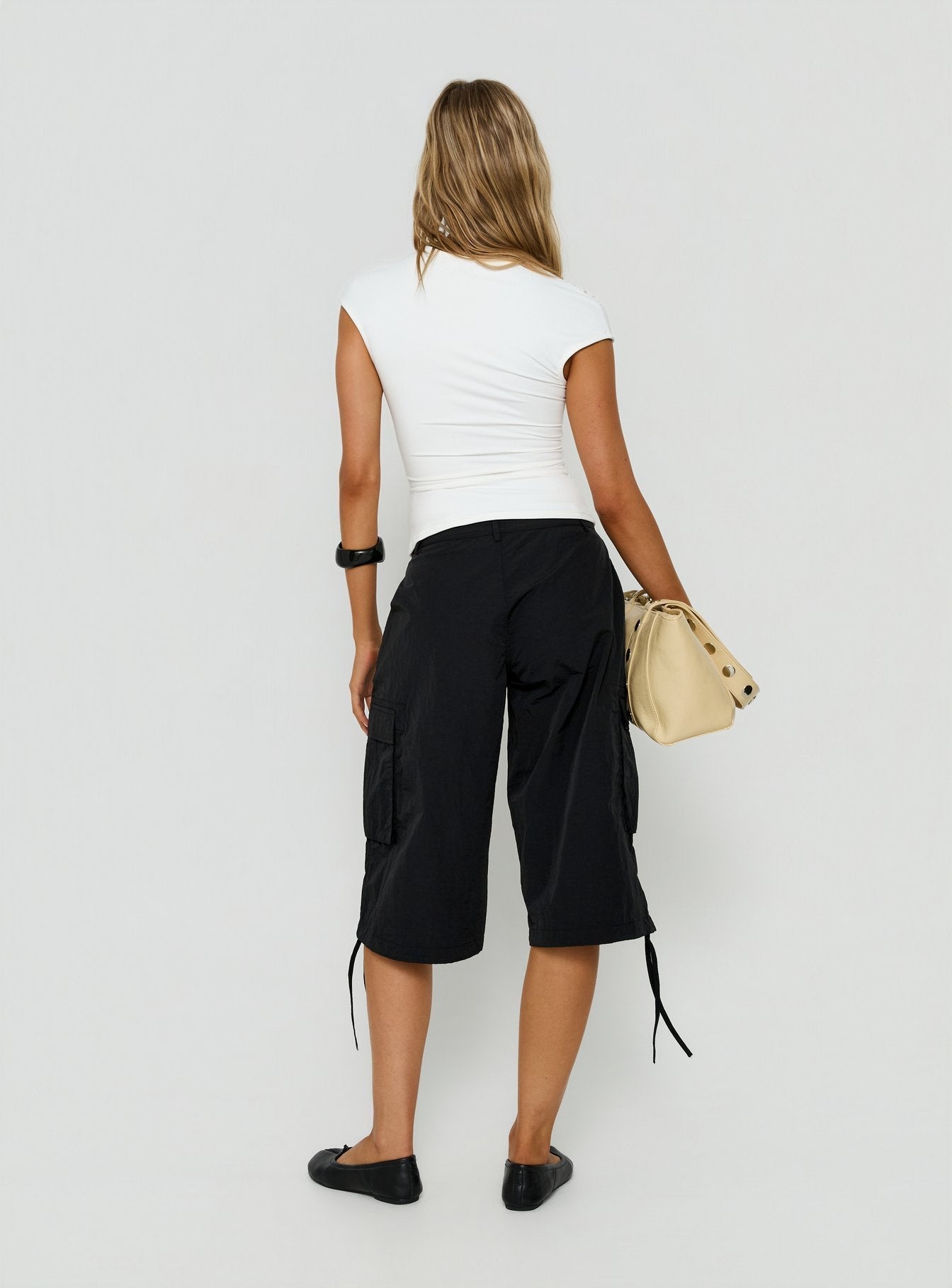 Hudsen Longline Nylon Cargo Shorts Black