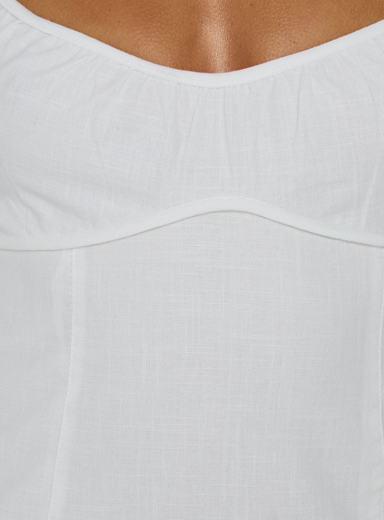 Alidea Gathered Bust Mini Dress White