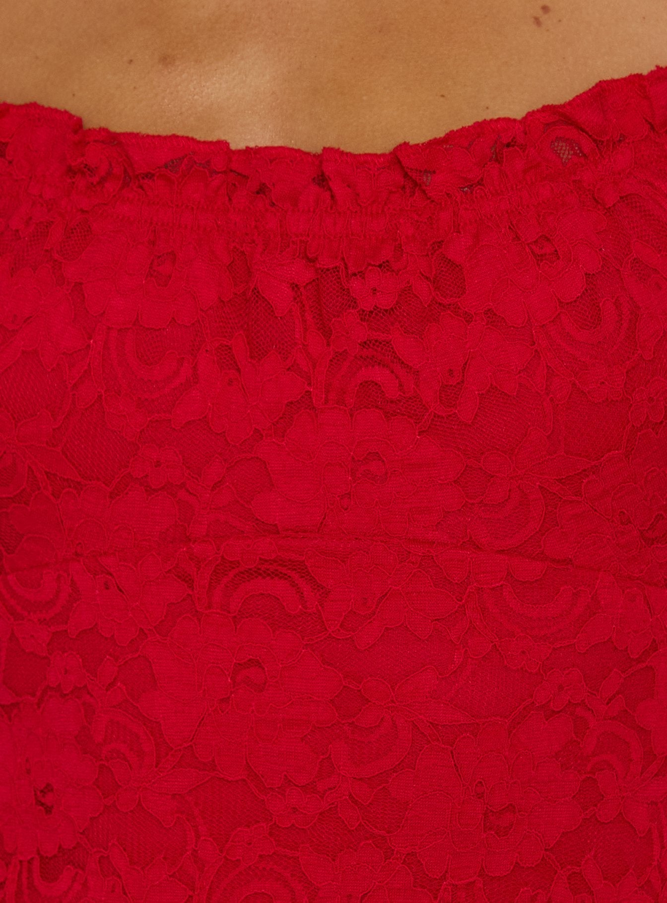 Pure Luck Lace Mini Dress Red