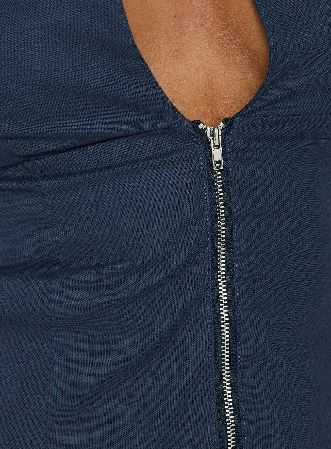 Heleena Zip Through Top Navy