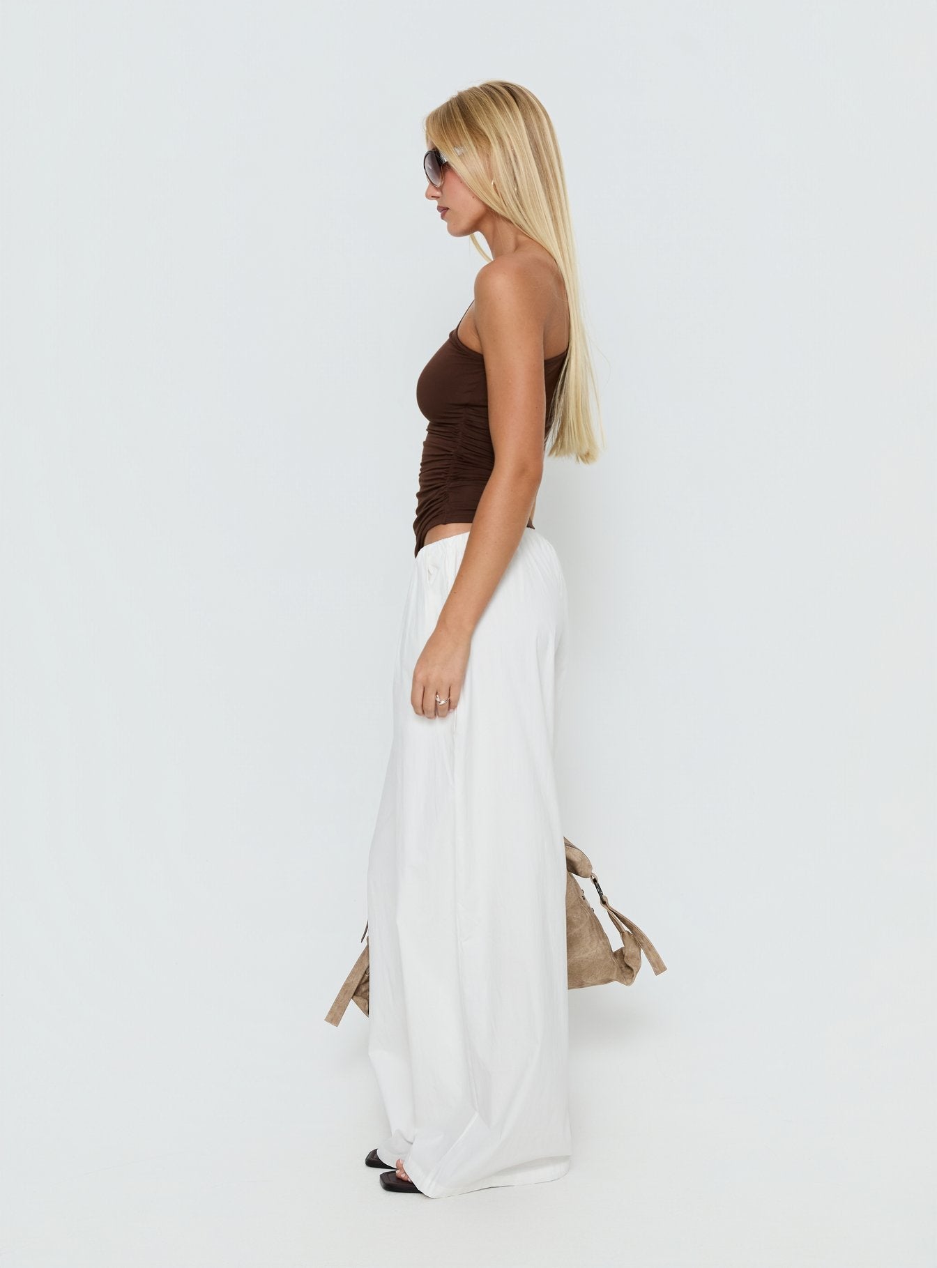 Lunea Concealed Waistband Pants White Tall