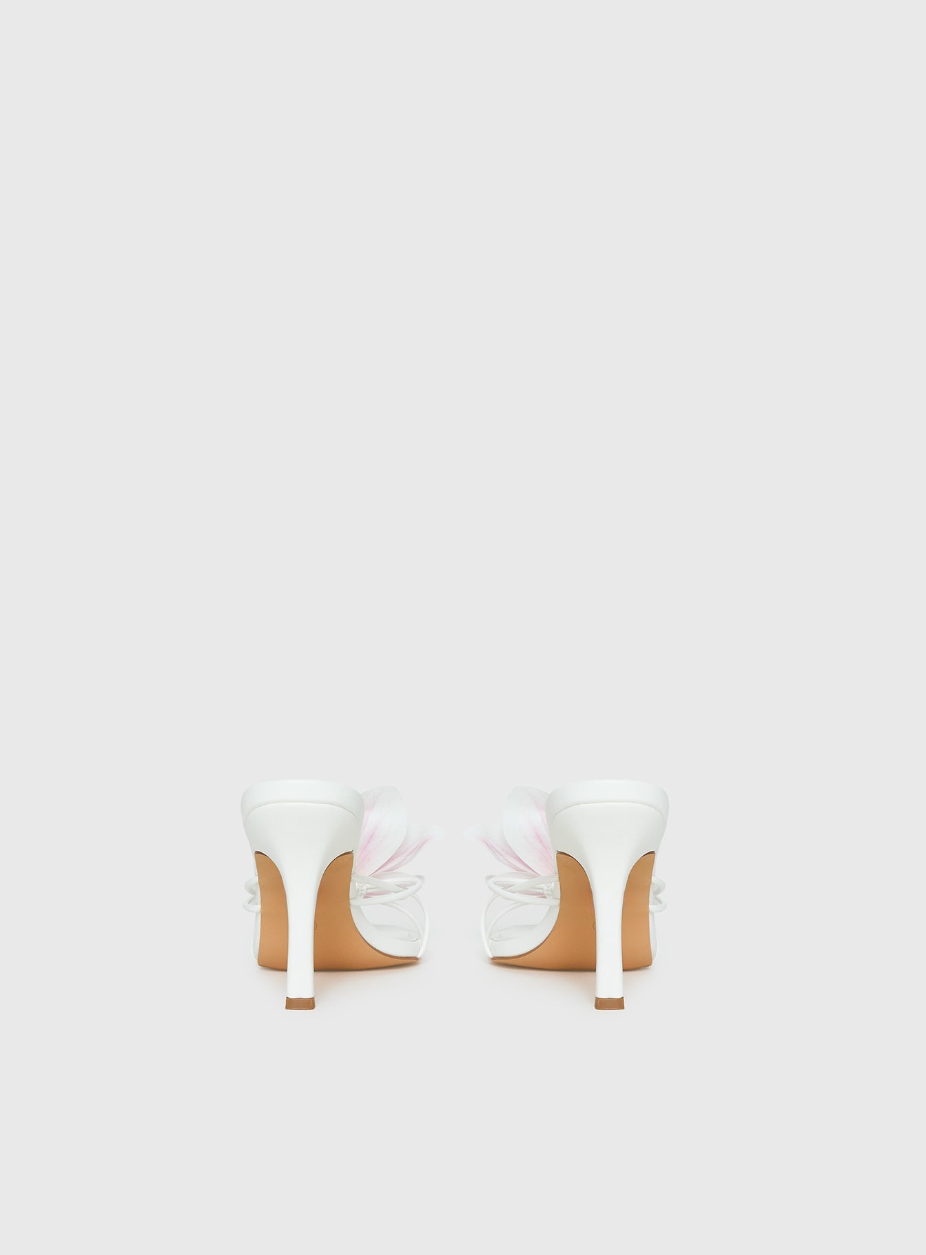Exotic Etty Floral Detail Heels White