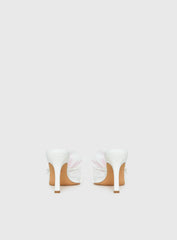 Exotic Etty Floral Detail Heels White