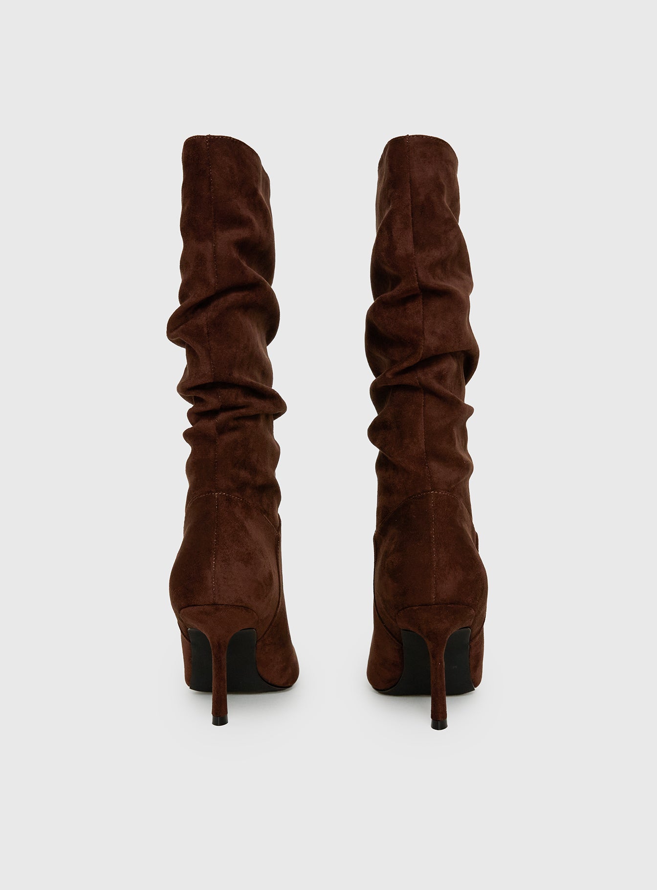 Such A Charmer Faux Suede Scrunch Boot Chocolate
