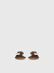 Ginnia Shell Detail Thong Heels Chocolate