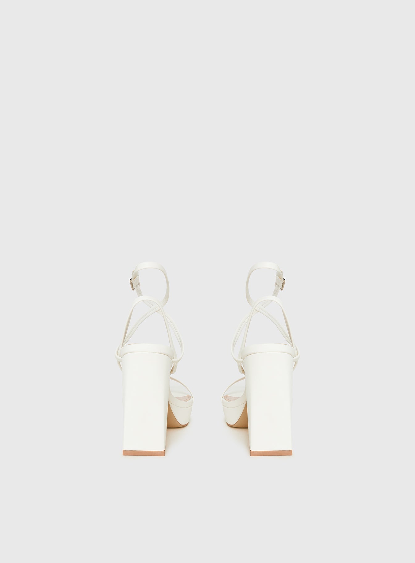 Tessie Ankle Strap Heels Matte White