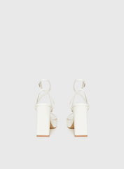 Tessie Ankle Strap Heels Matte White