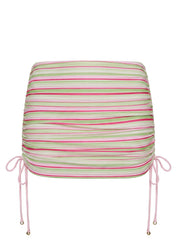 Marjie Ruched Sarong Green / Pink Stripe