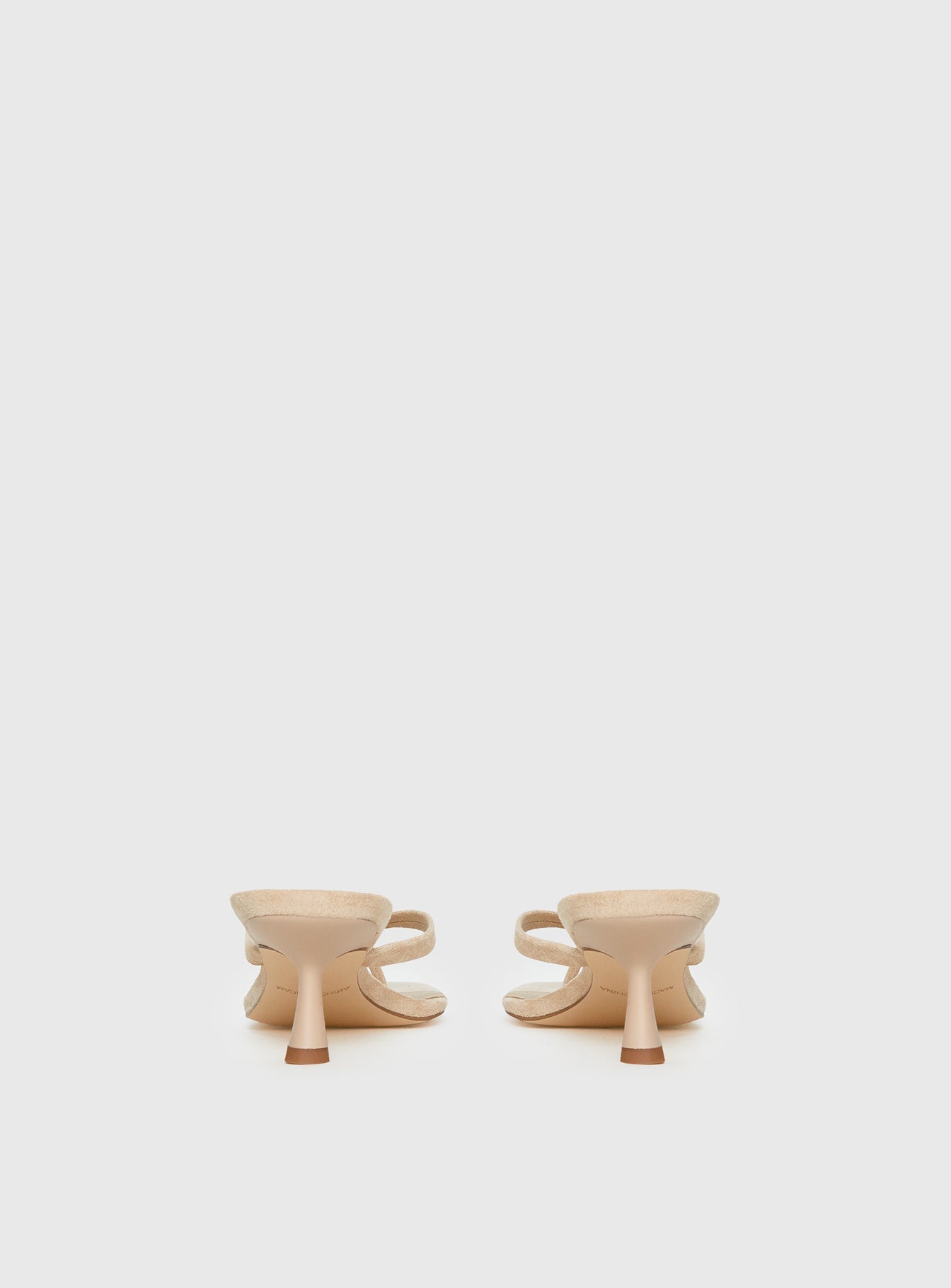 So Exclusive Faux Suede Thong Heels Tan
