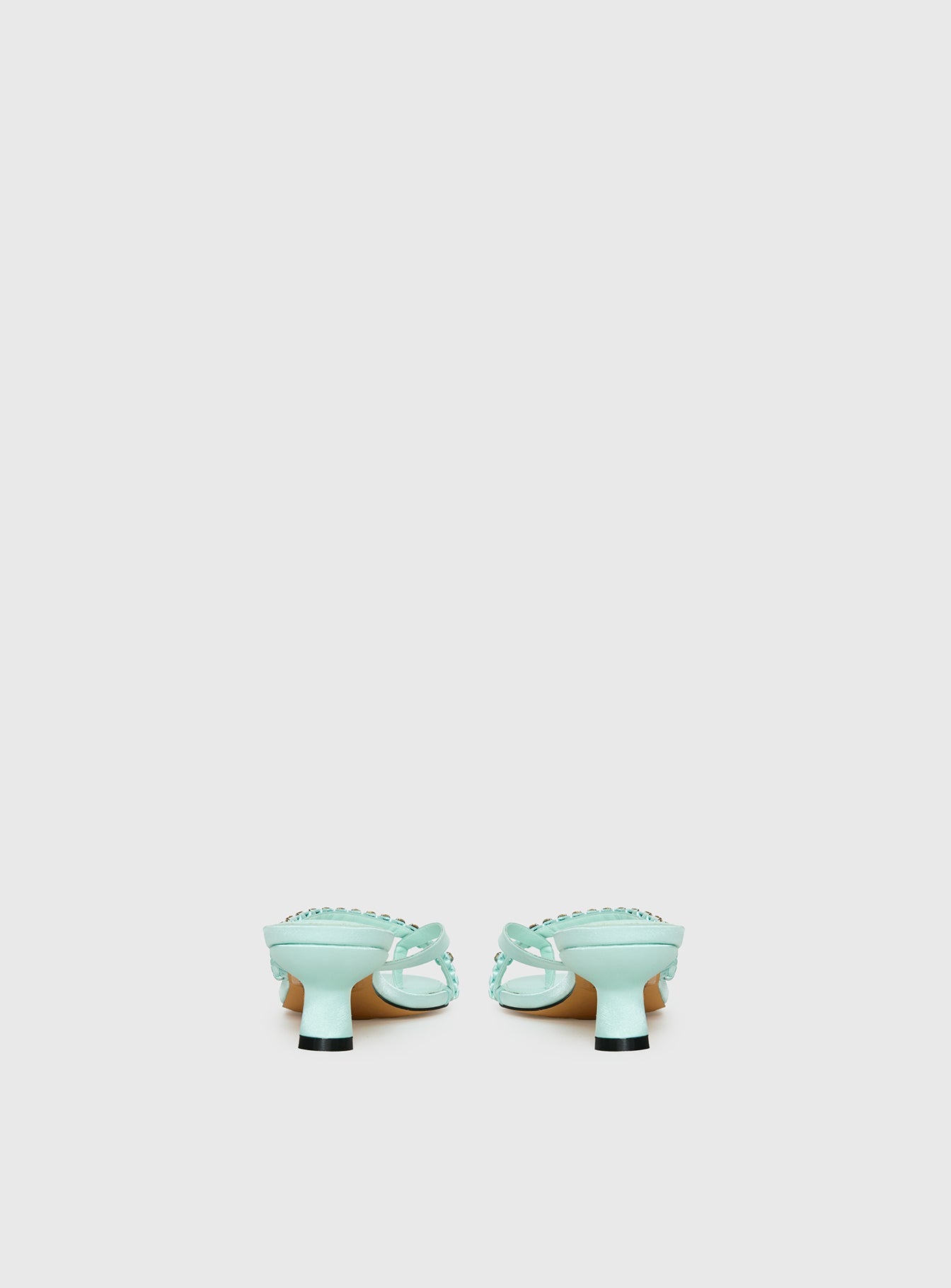 Little Italy Diamante Detail Thong Heels Aqua