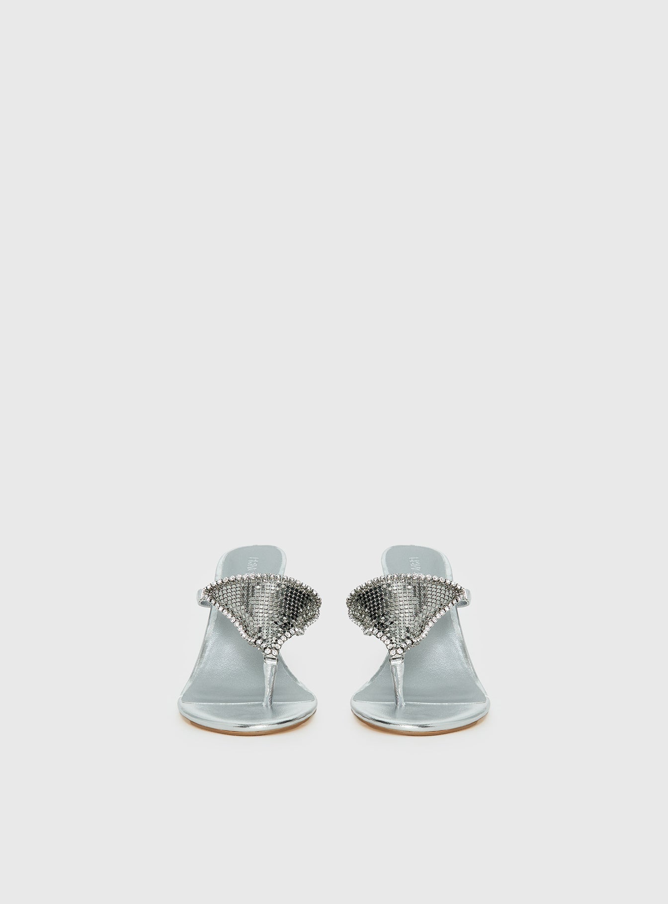Miss You More Glitter Mesh Heels Silver