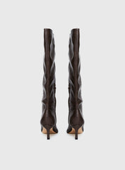 Aminah Knee High Boots Charcoal