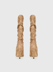 Such A Charmer Faux Suede Scrunch Boot Tan