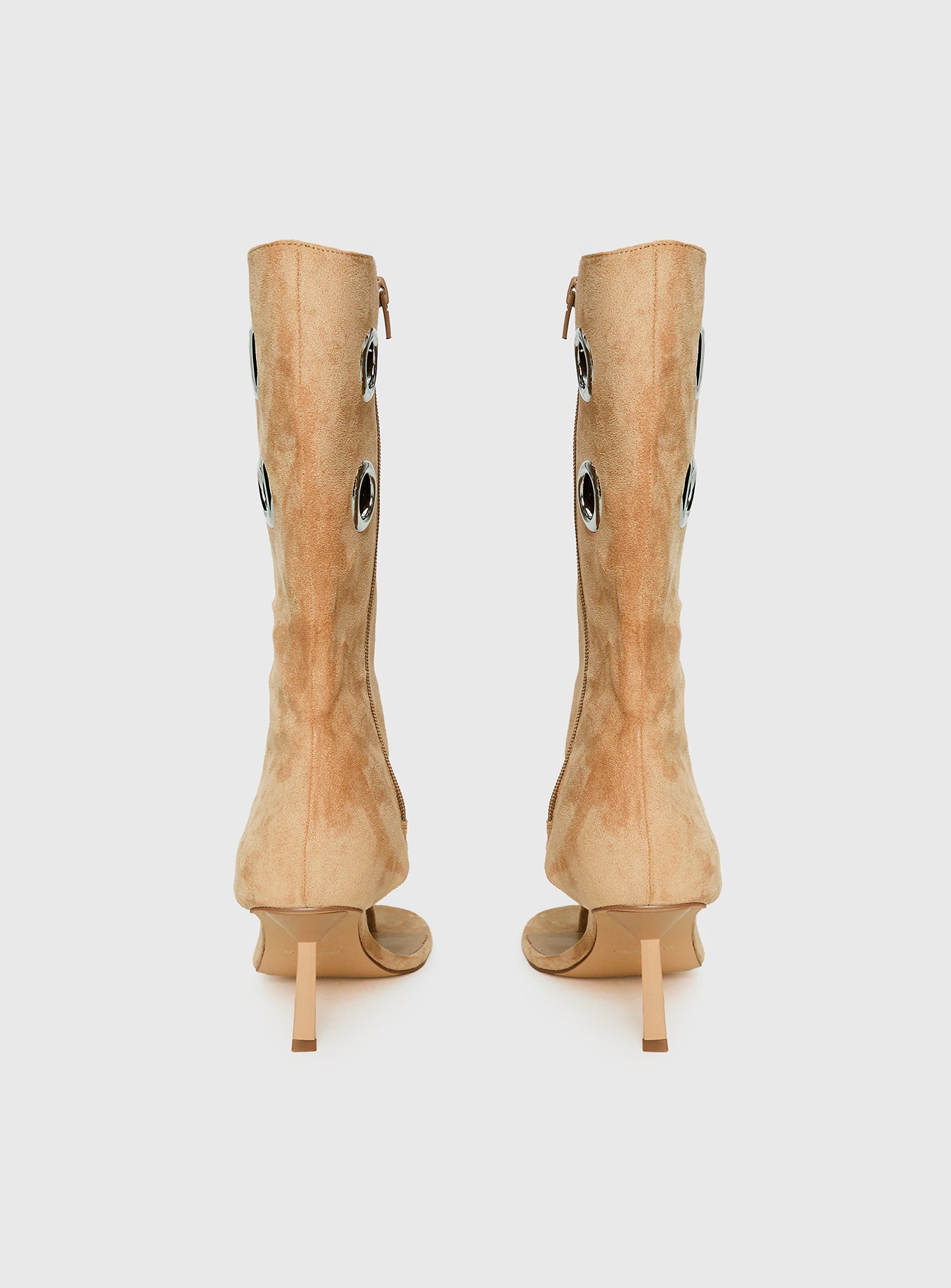 Situationship Eyelet Open Toe Heels Tan