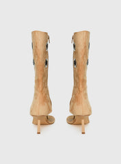 Situationship Eyelet Open Toe Heels Tan