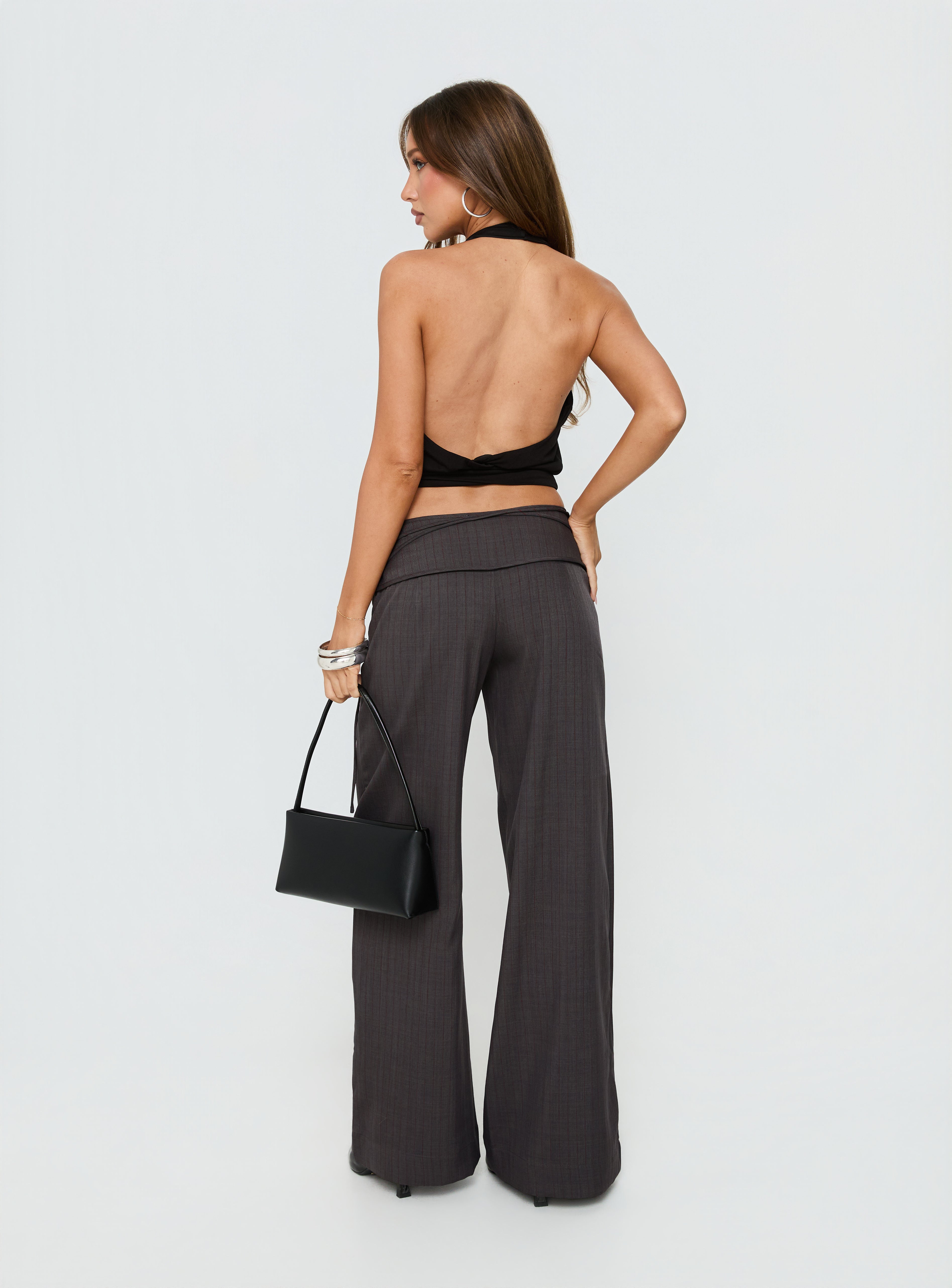 Silver Moon Tie Pants Charcoal