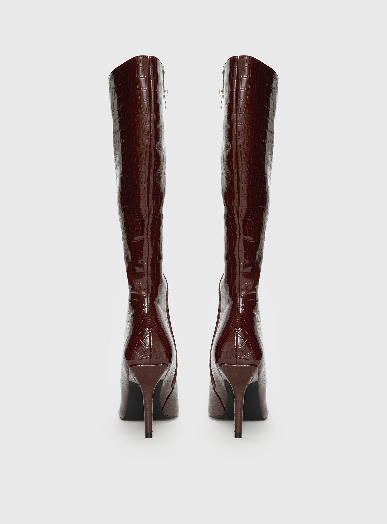 Alexx Knee High Boots Burgundy