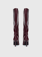 Harrie Knee High Boots Burgundy