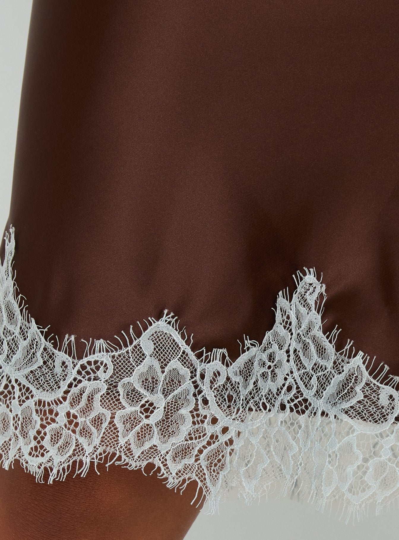 Miriza Lace Trim Midi Skirt Chocolate / Blue
