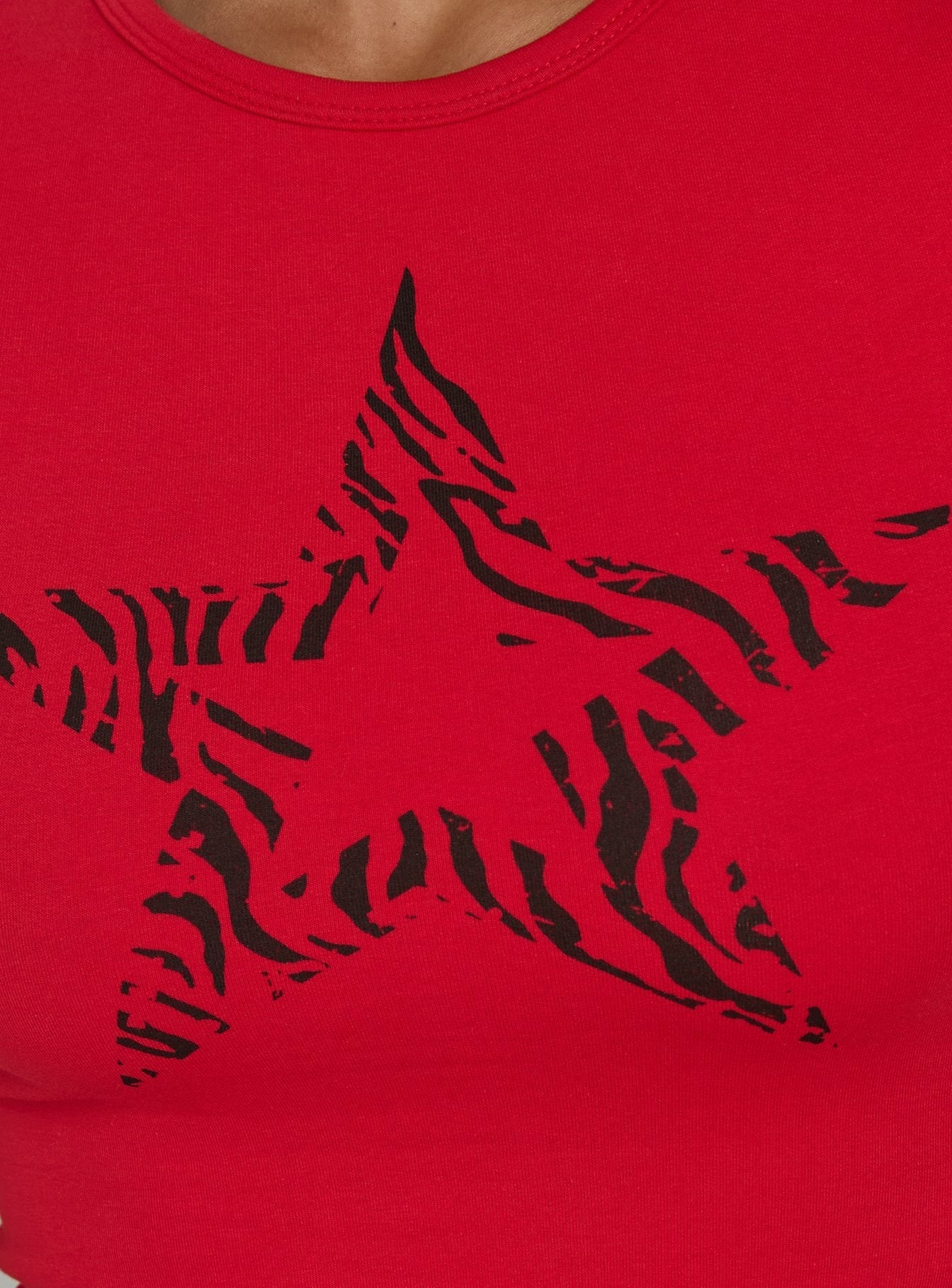 Rebel Star Graphic Baby Tee Red