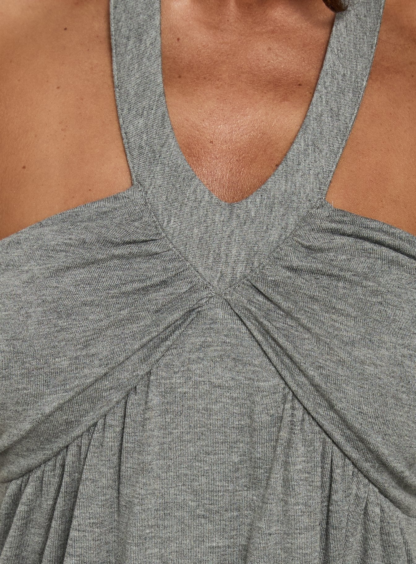 Bring The Night Halter Ruched Mini Dress Grey