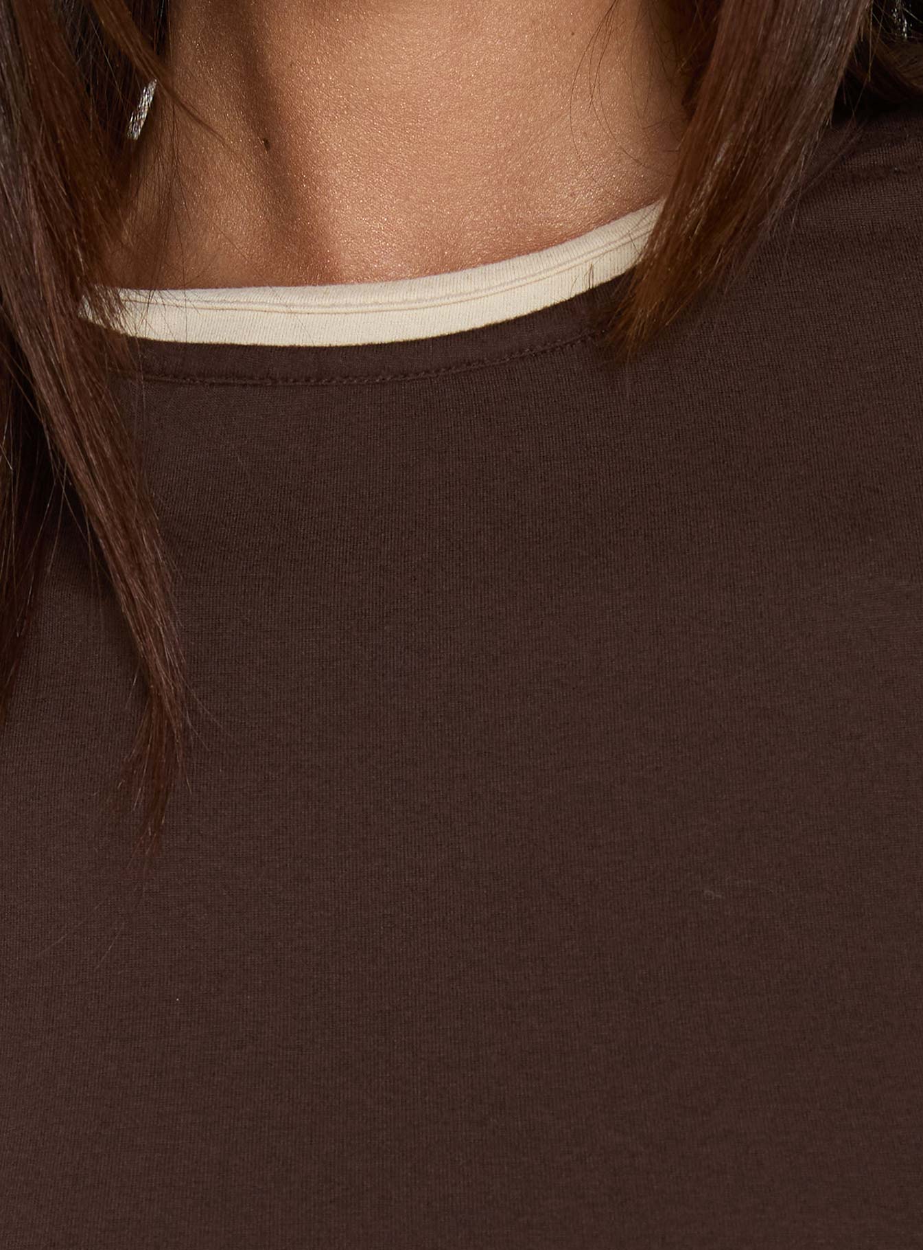 Lights Low Contrast Trim Top Chocolate / Beige
