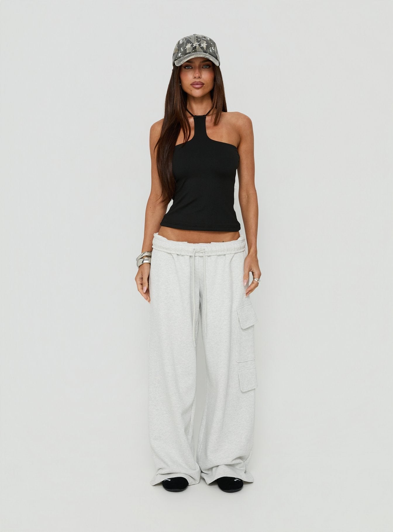 Charlottie Halter Keyhole Neckline Top Black