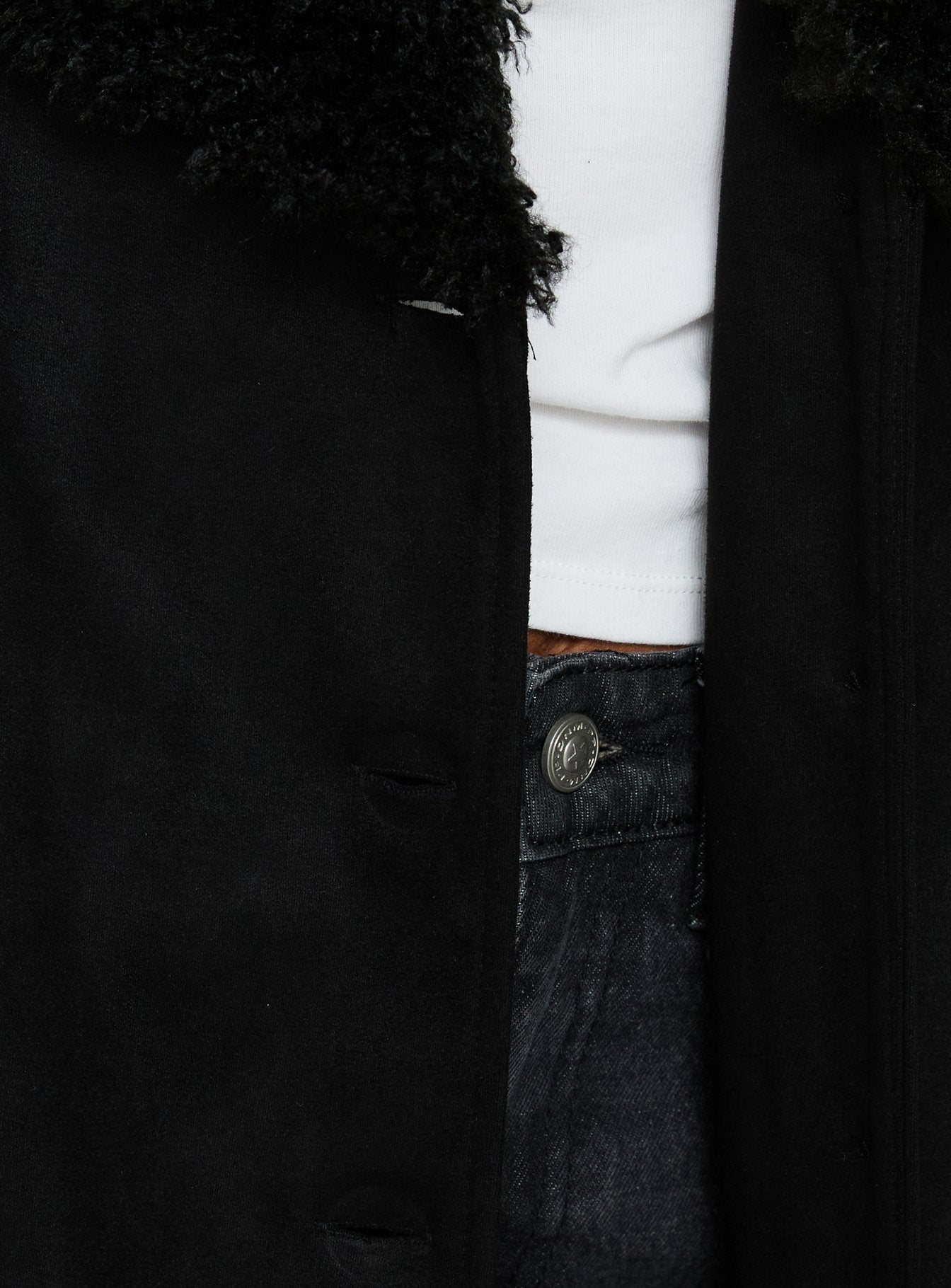 After Party Shearling Jacket Black