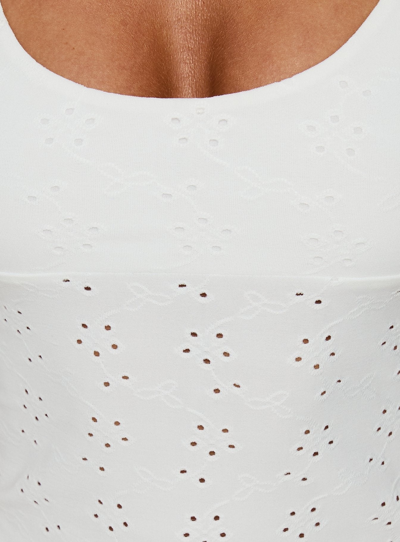 Opalie Halter Top White Broderie