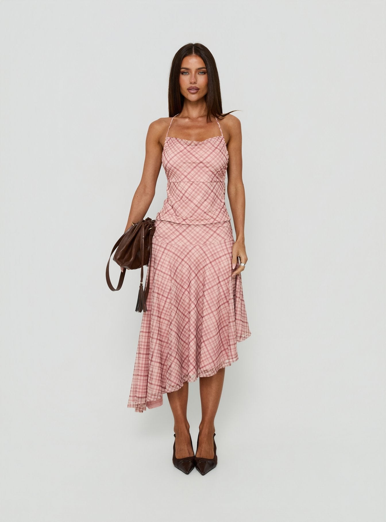 Waverlee Halter Top Pink Check