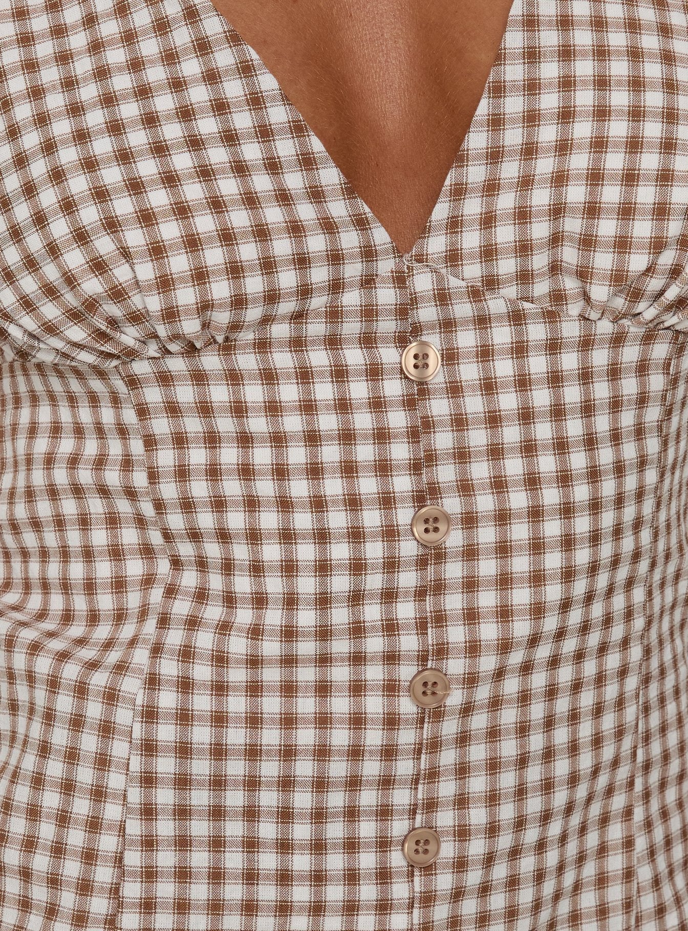 Loveliness Playsuit Brown Check Petite