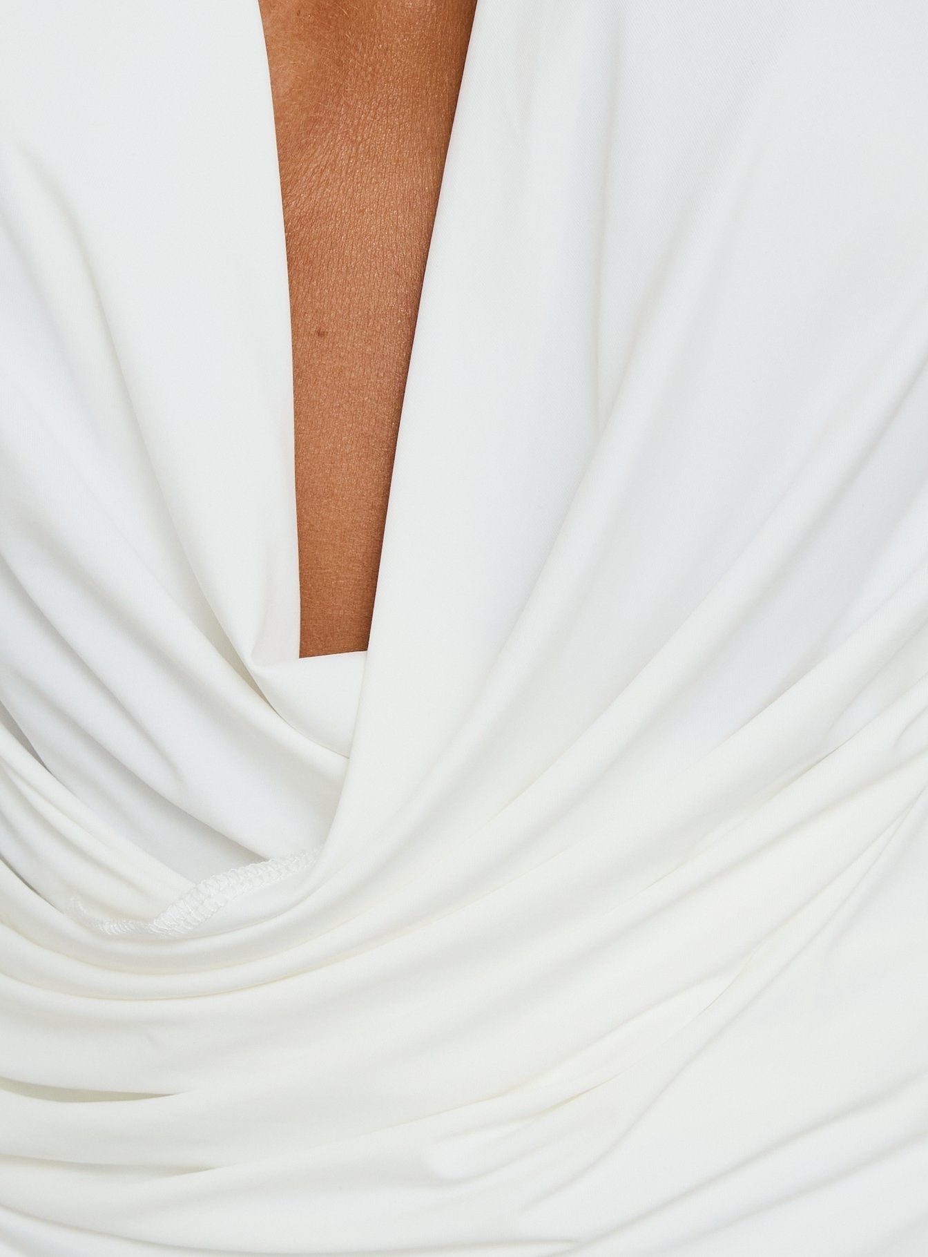 Tearra Plunge Cross Front Top White