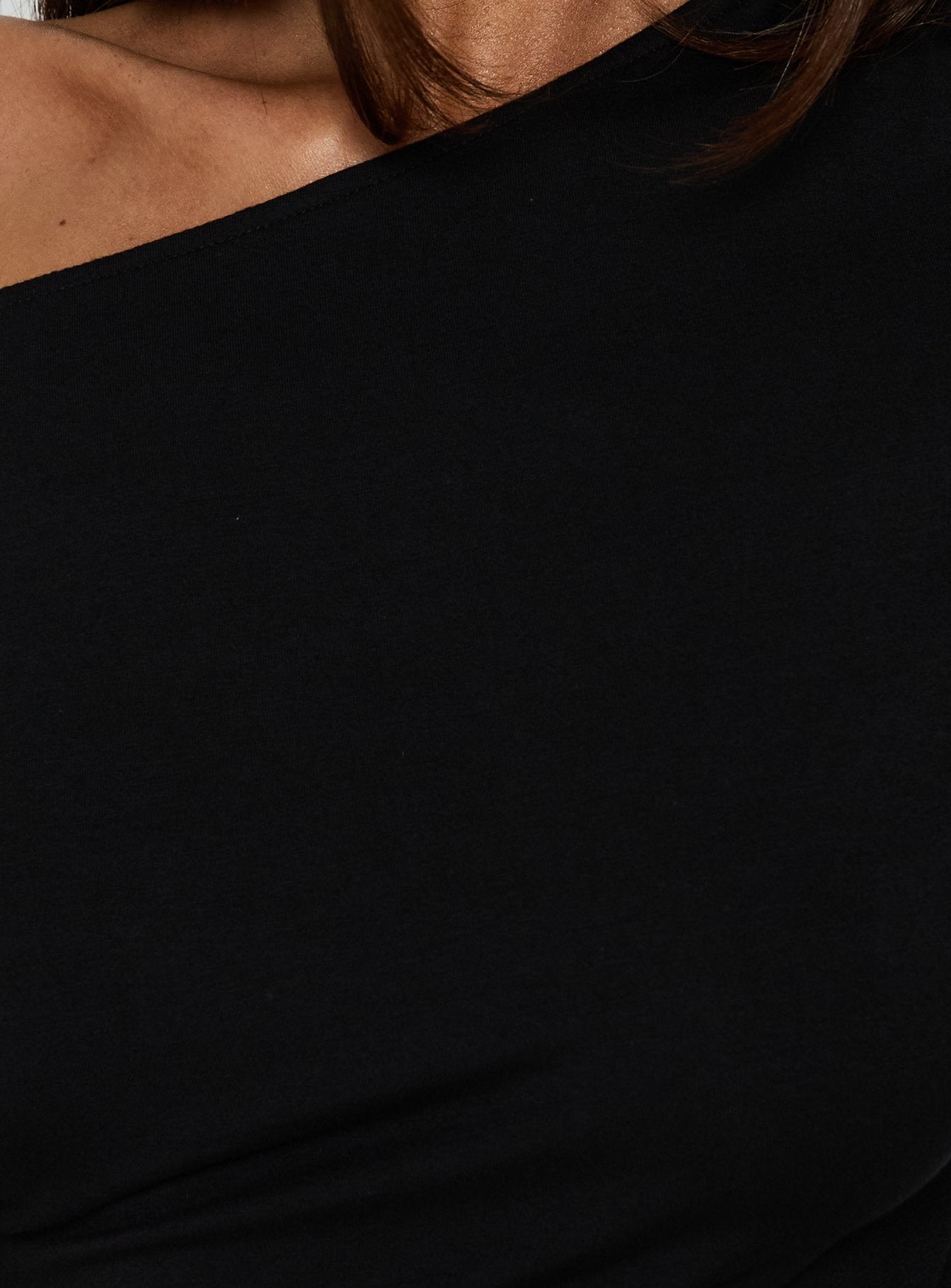 Luckiest Girl Off Shoulder Cinched Top Black