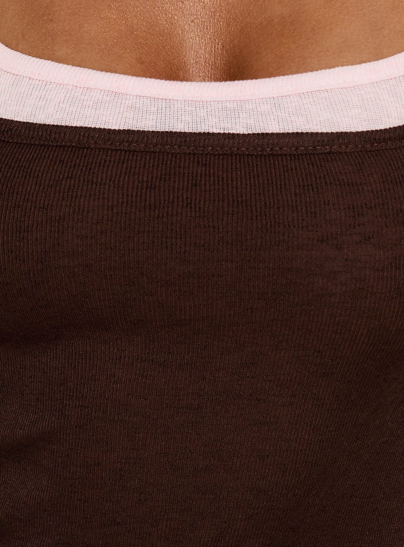 Adoree 3/4 Sleeve Layered Mini Dress Chocolate / Pink