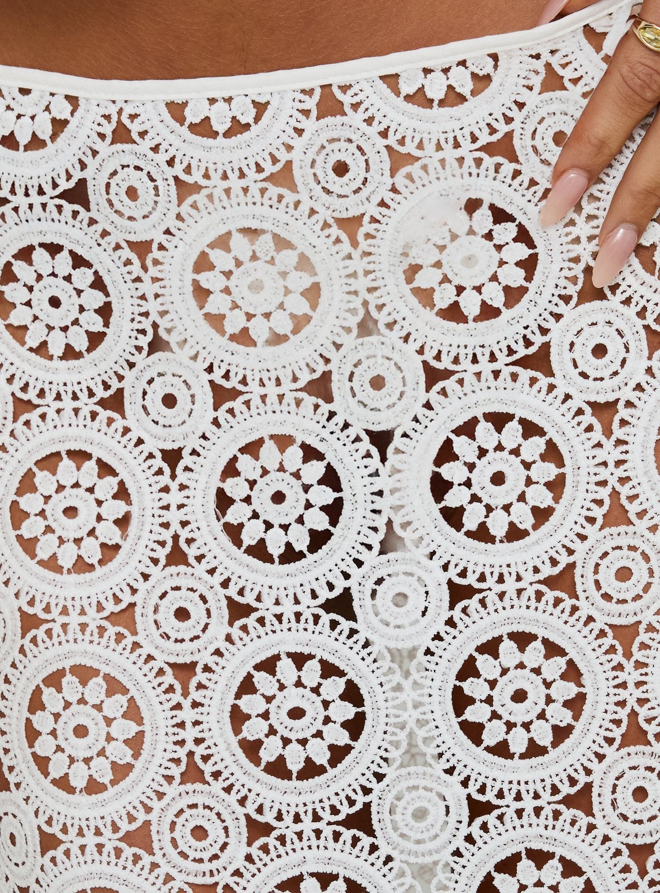 Starting Fresh Crochet Maxi Skirt White