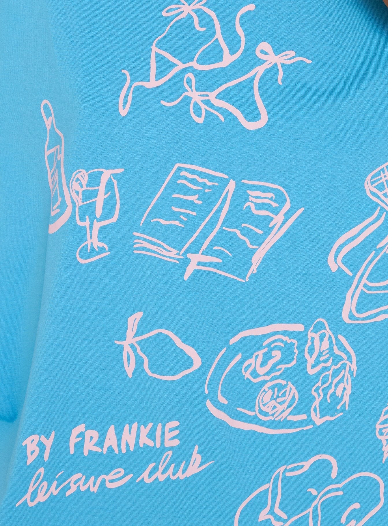 Off the Clock Oversized Graphic Tee Blue / Pink