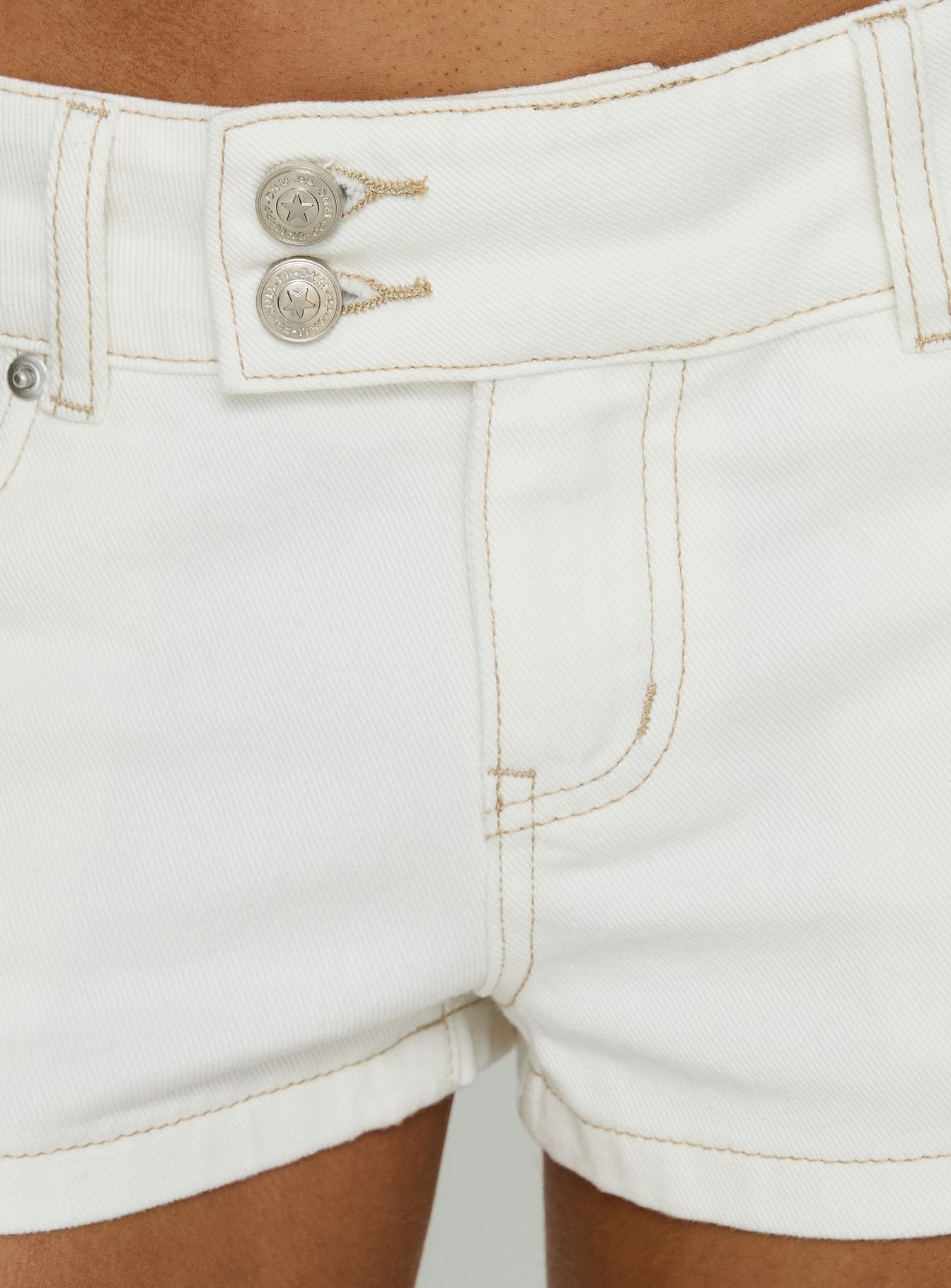 Cruiza Low Rise Micro Denim Short White