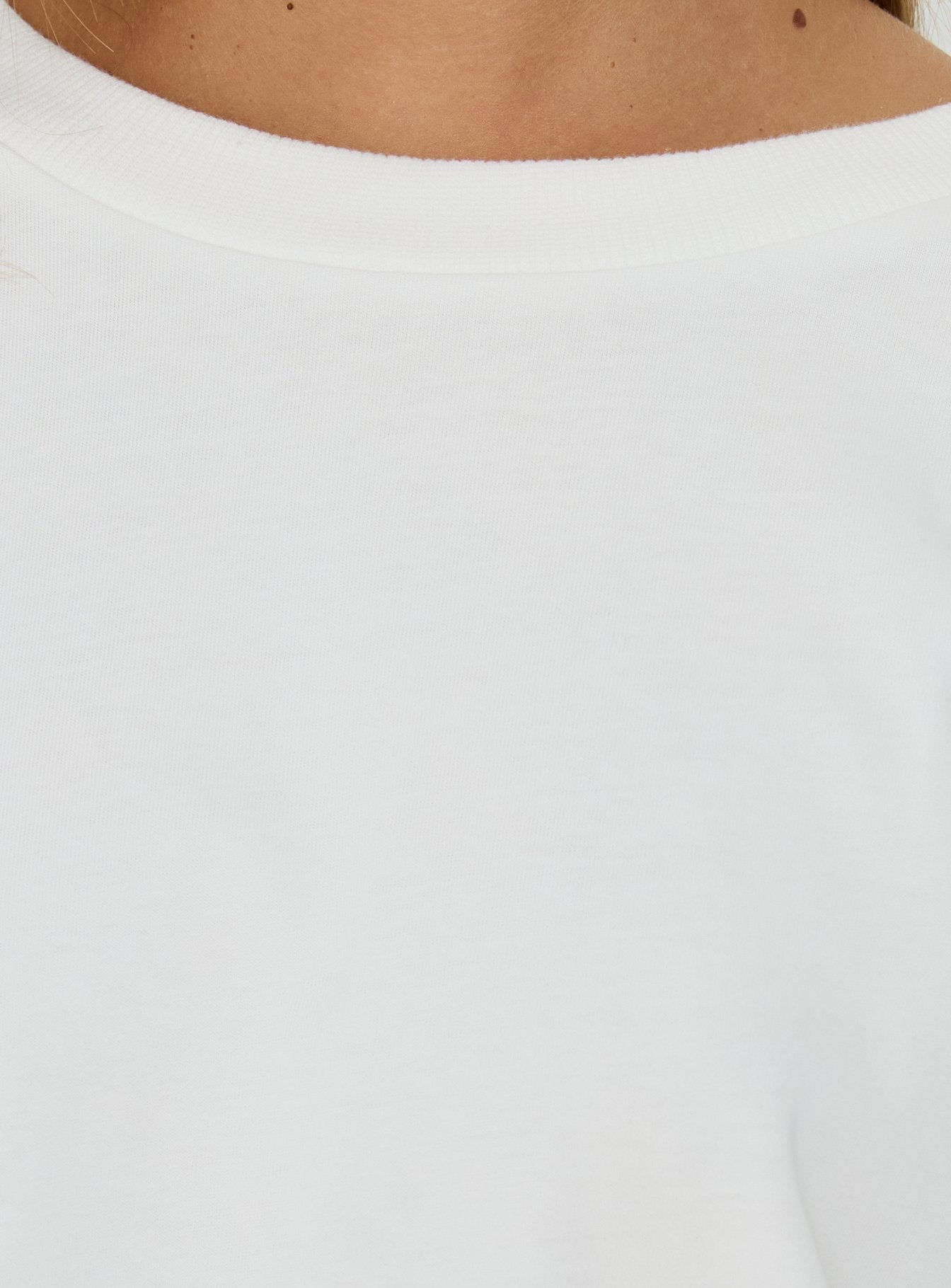 Settle Down Long Sleeve Top White
