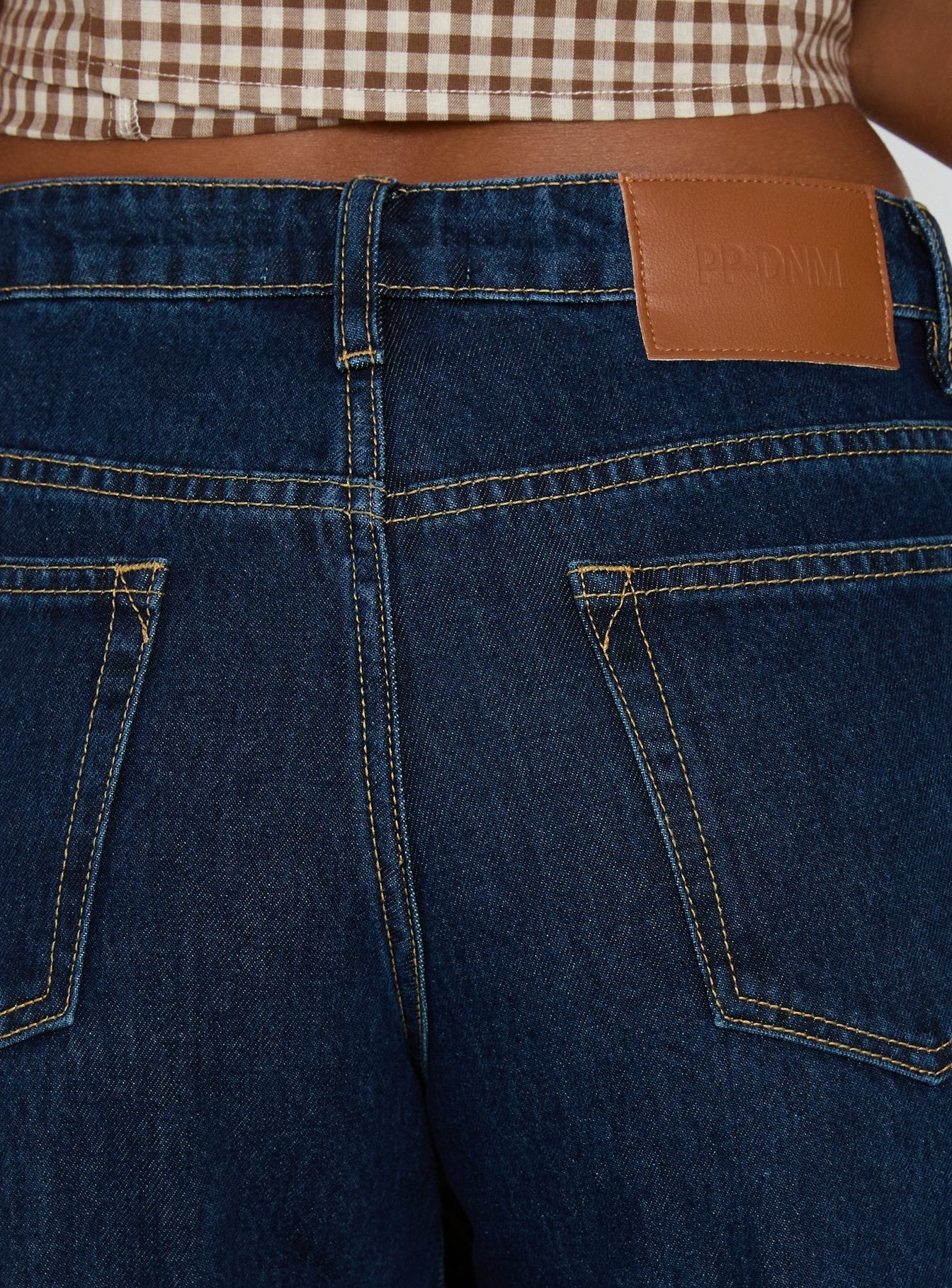 Darla Low Rise Straight Leg Cuff Jean Dark Blue Wash