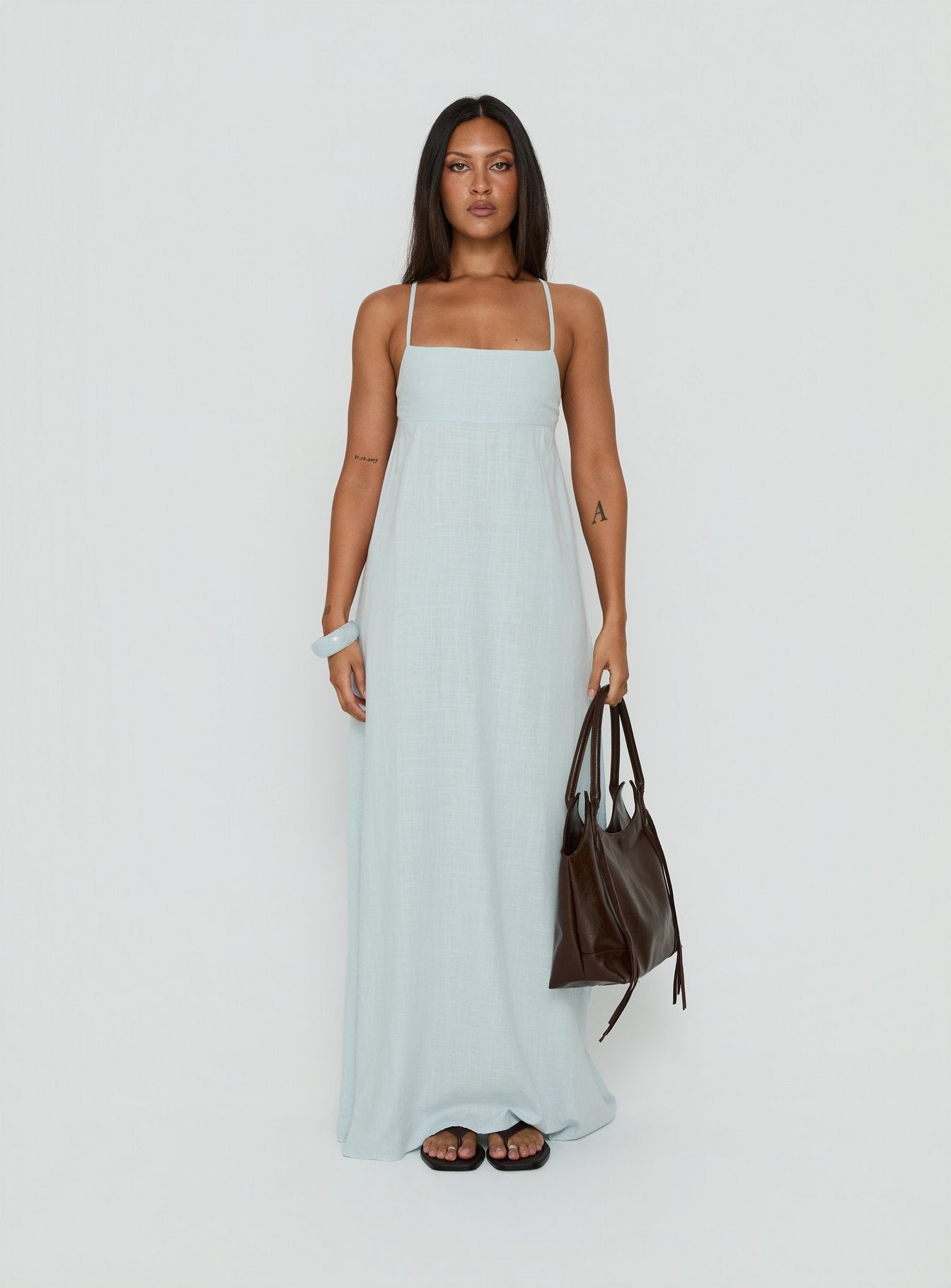 Solie Tie Back Maxi Dress Ice Blue