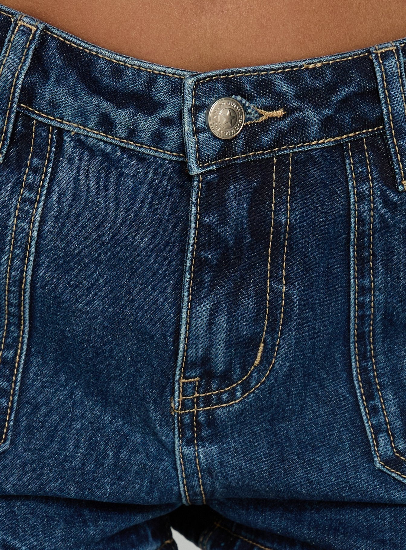 Kirkes Cargo Micro Denim Short Mid Blue Wash