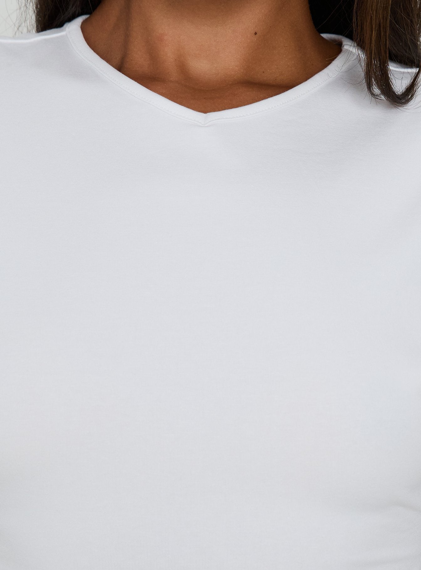 Nakota V Neck Cinched Tee White