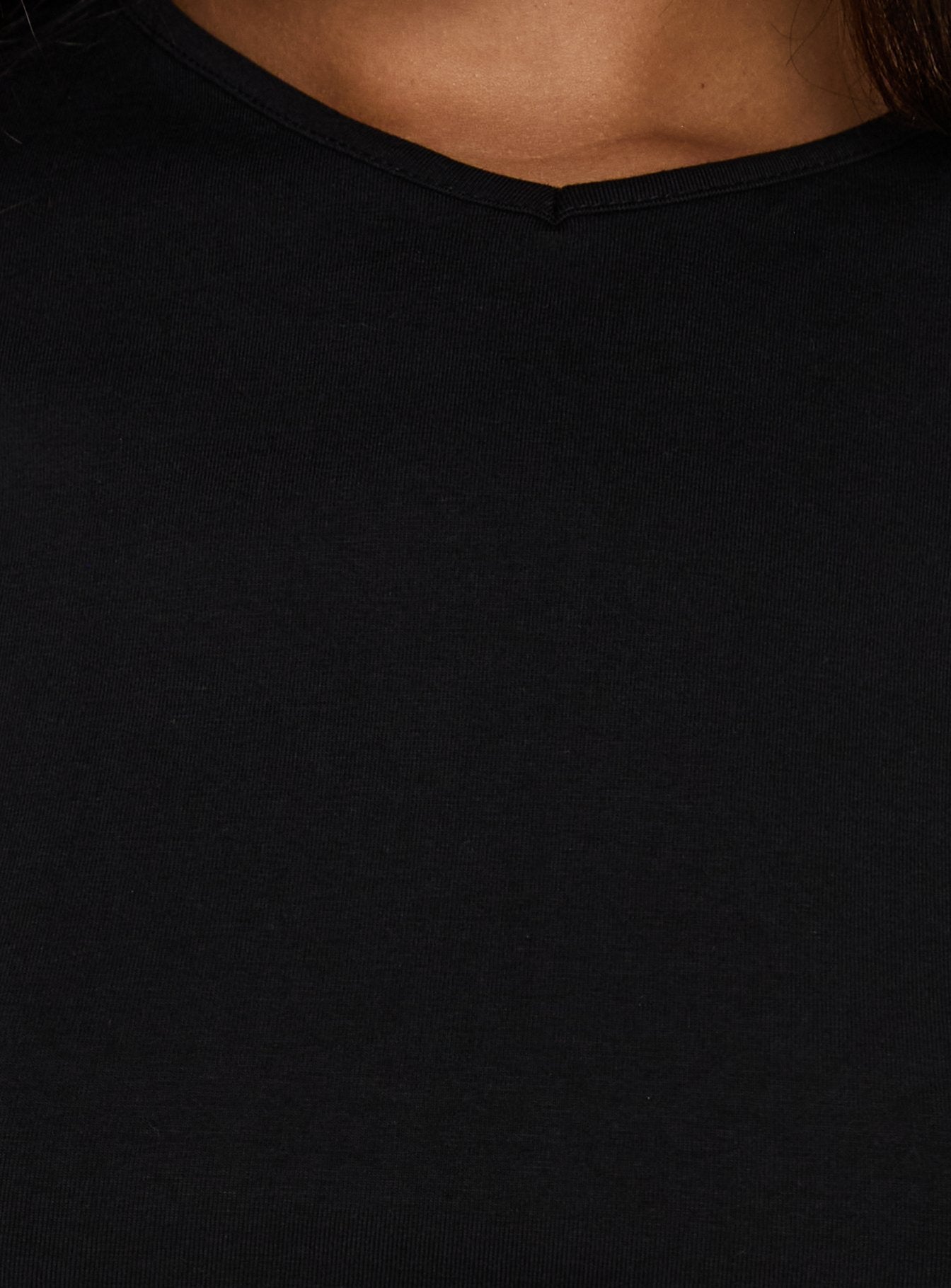 Nakota V Neck Cinched Tee Black