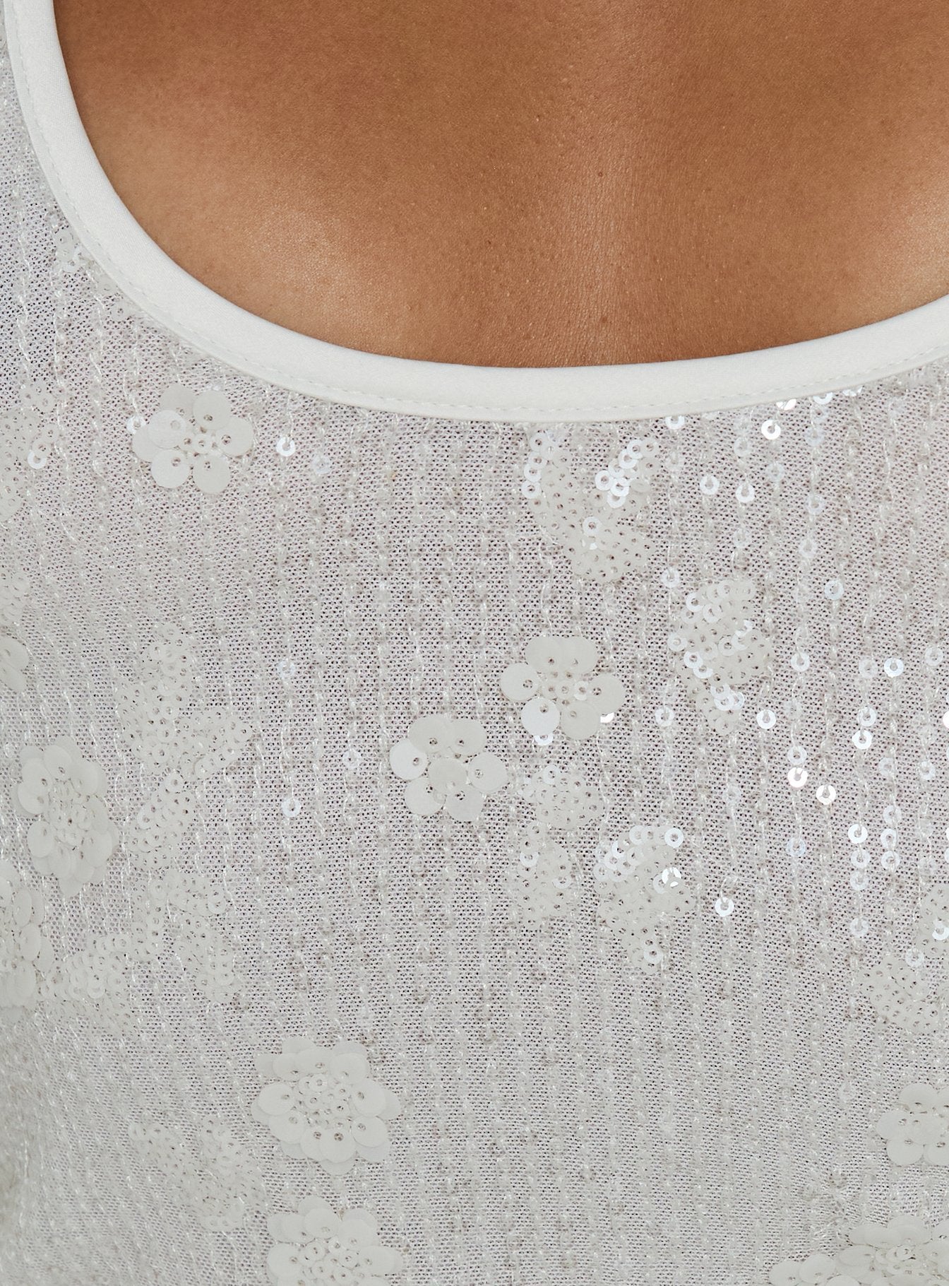 Anova Sequin Tank Top White