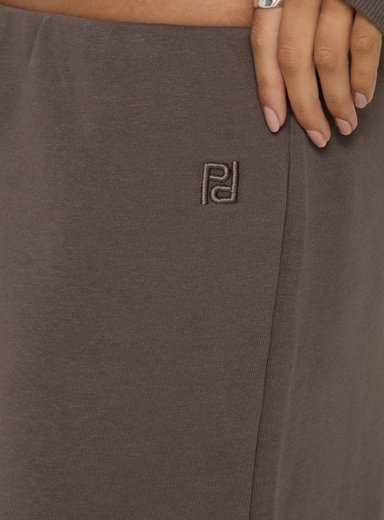 Kaeya Fleece Wide Leg Low Rise Pants Grey